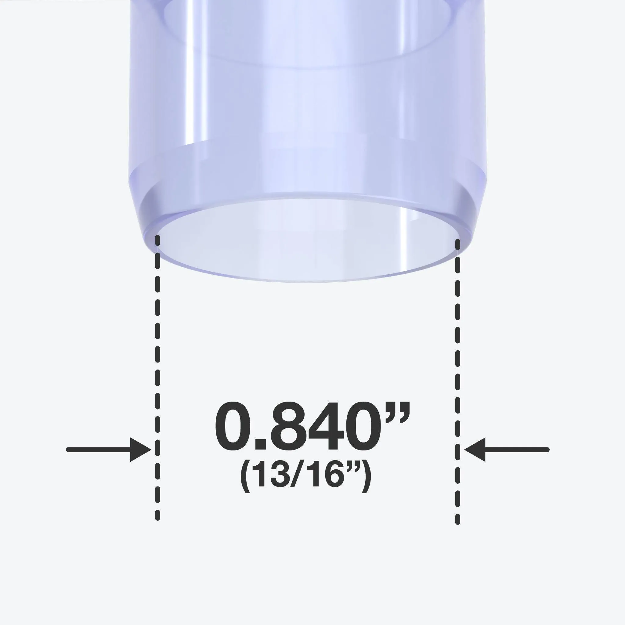 1/2 in. Slip Sling PVC Tee, Furniture Grade - Clear