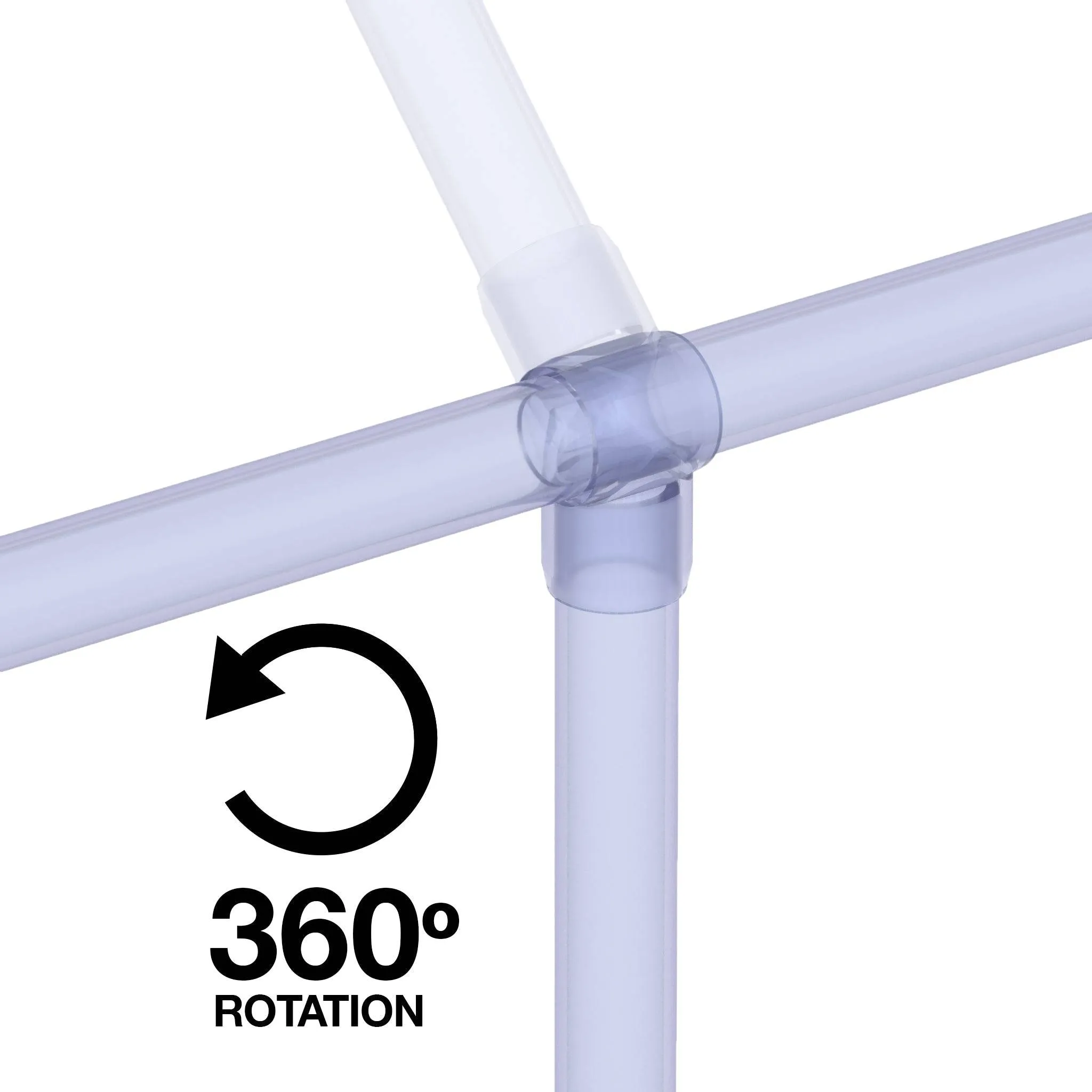 1/2 in. Slip Sling PVC Tee, Furniture Grade - Clear