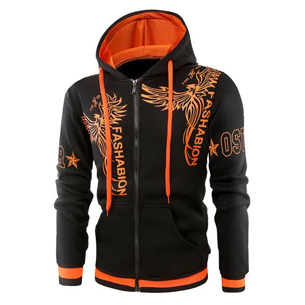 3D Printed Casual Zip Up Hoodies