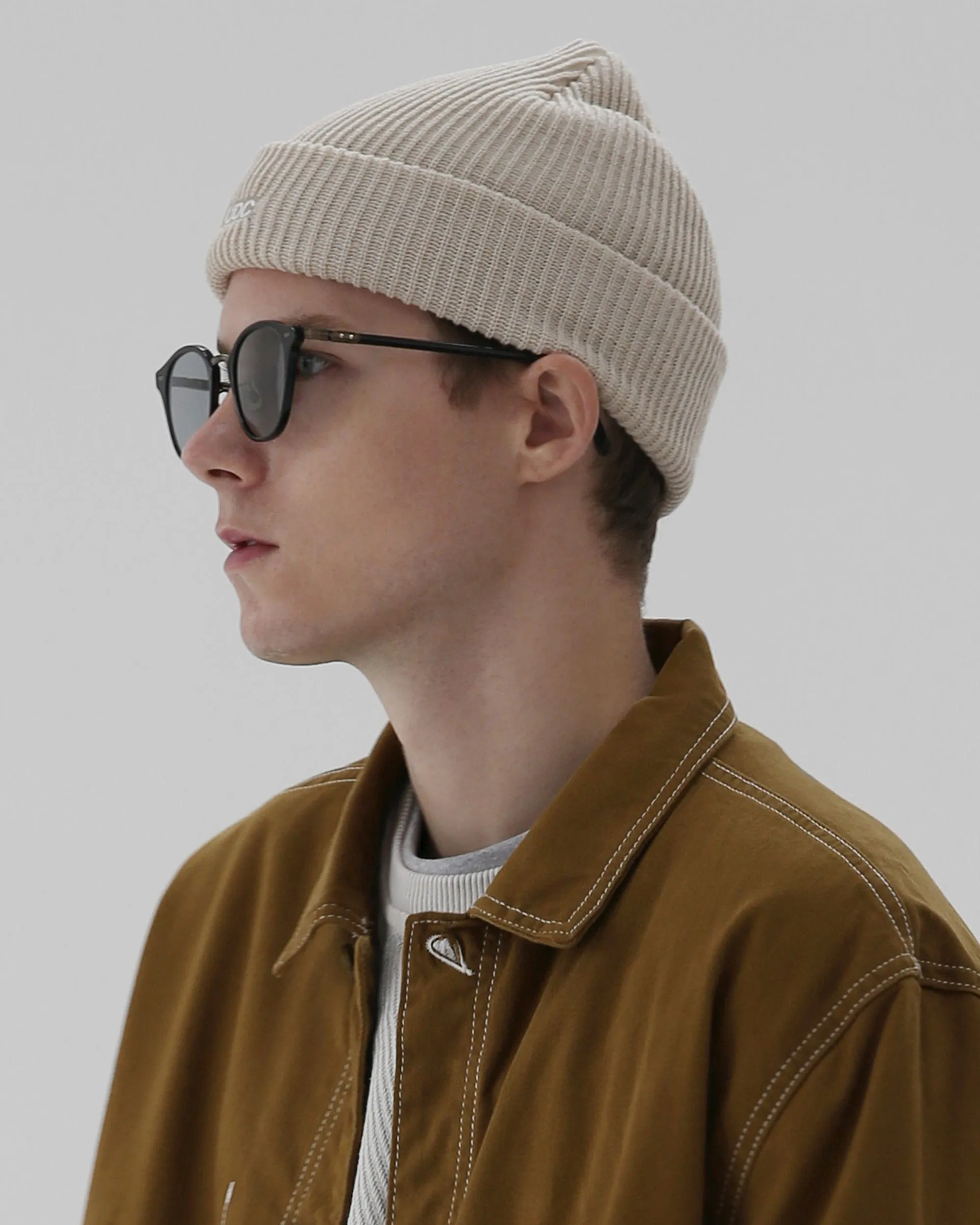 BEANIE / LONG TAIL / BOX LOGO / F OATMEAL