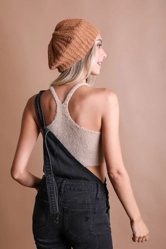 Boucle Rib Knit Berets Hat