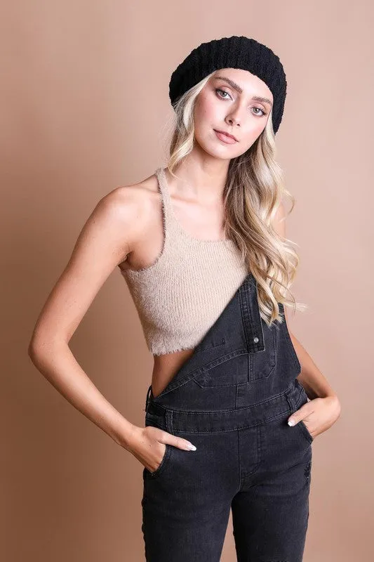 Boucle Rib Knit Berets Hat