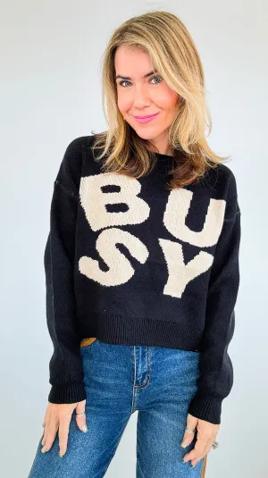 'Busy' Knit Sweater - Black