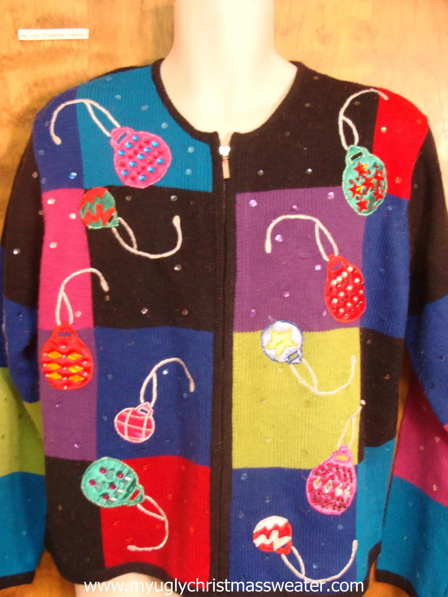 Colorful Checkerboard Cute Christmas Sweater