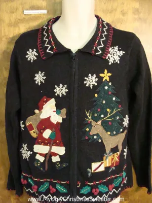 Cute Xmas Sweater with Santa and Reindeer