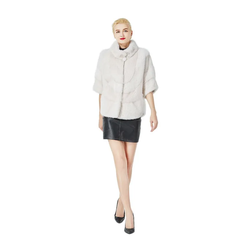 High-End Mink Mandarin Collar Coat