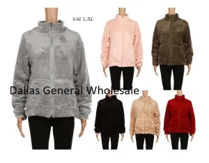 Ladies Casual Fleece Zip Up Jackets Wholesale
