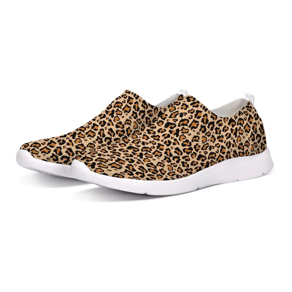 Leopard Print Slip On Shoes, Breathable Sneaker Canvas Men Women Animal Print Cheetah Custom Design