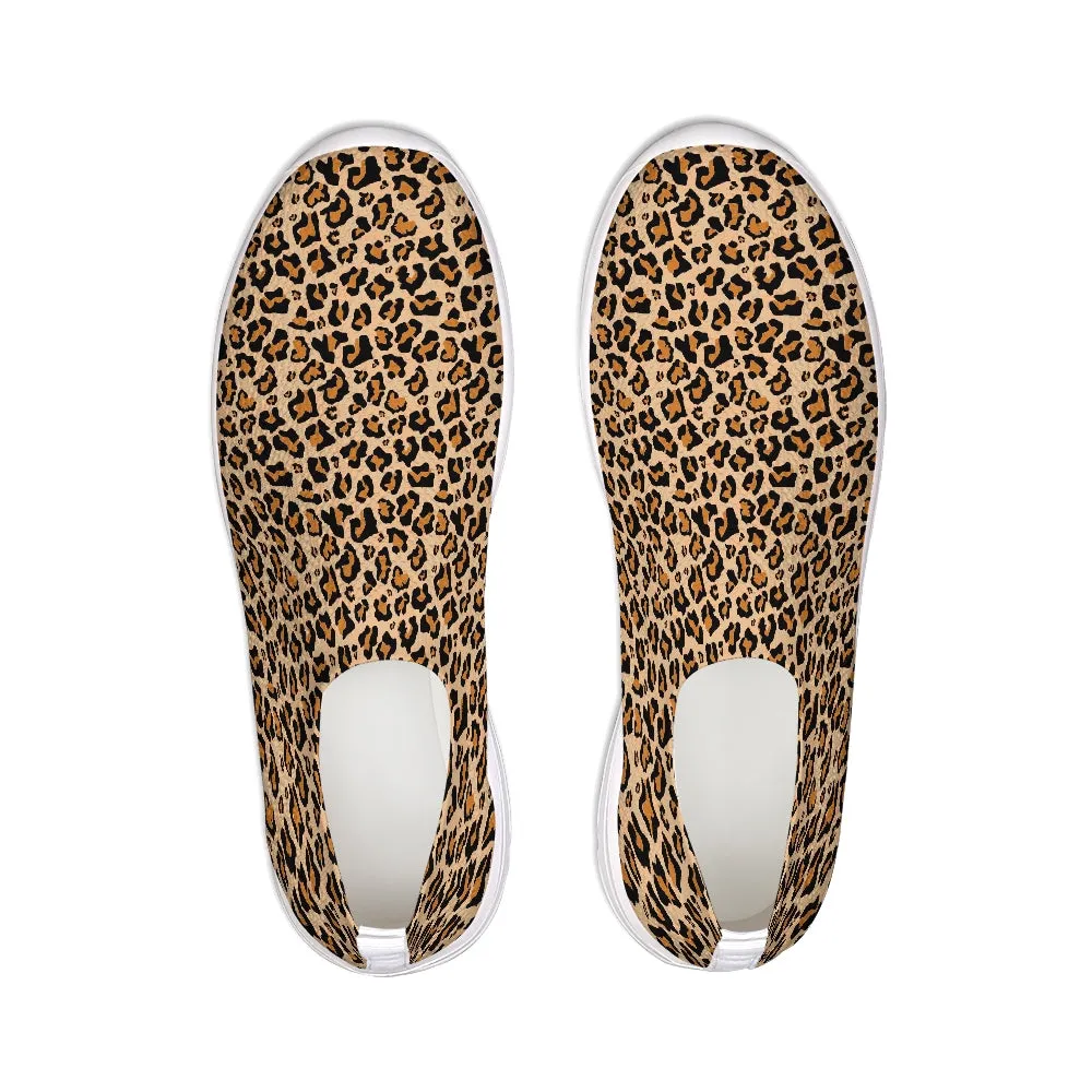 Leopard Print Slip On Shoes, Breathable Sneaker Canvas Men Women Animal Print Cheetah Custom Design