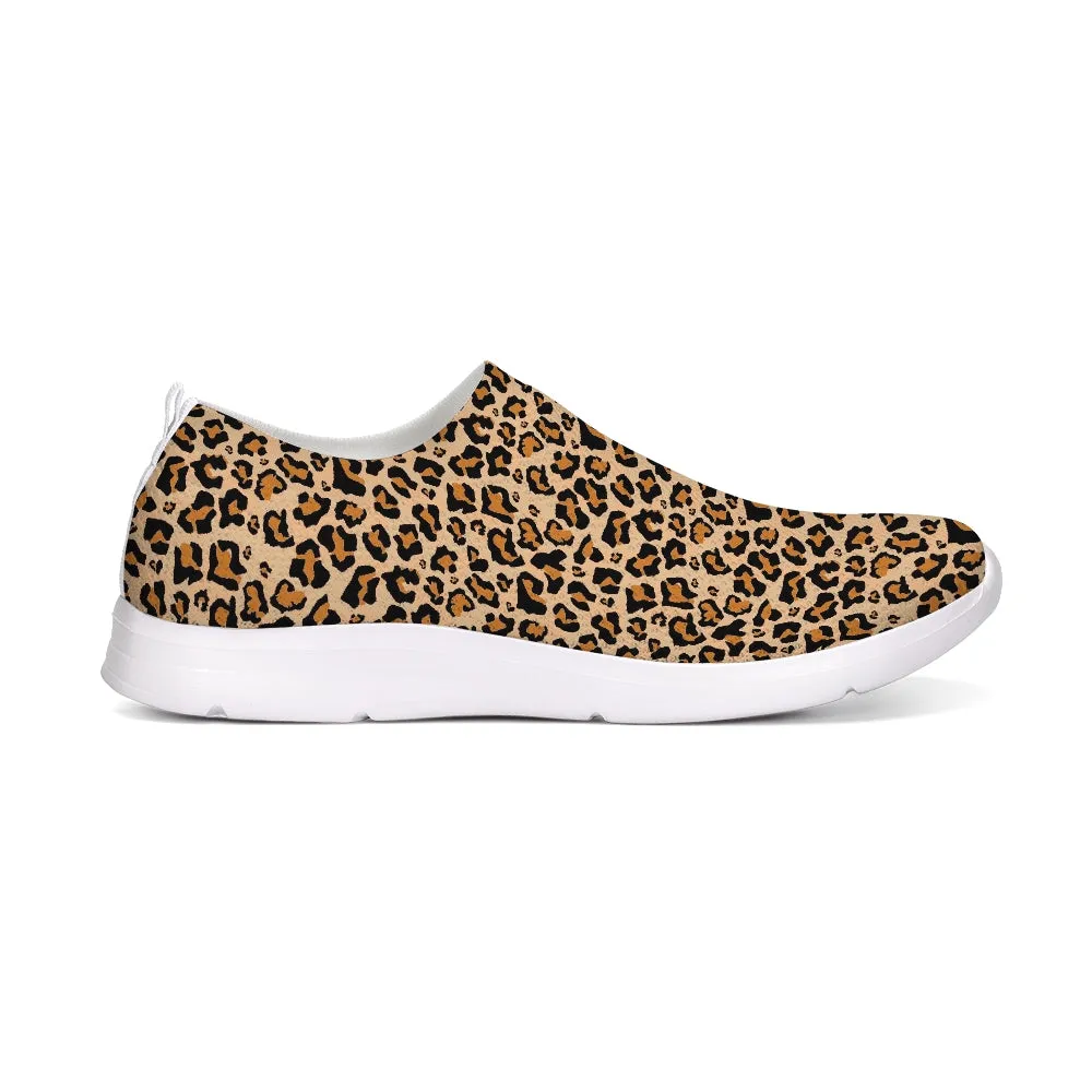 Leopard Print Slip On Shoes, Breathable Sneaker Canvas Men Women Animal Print Cheetah Custom Design