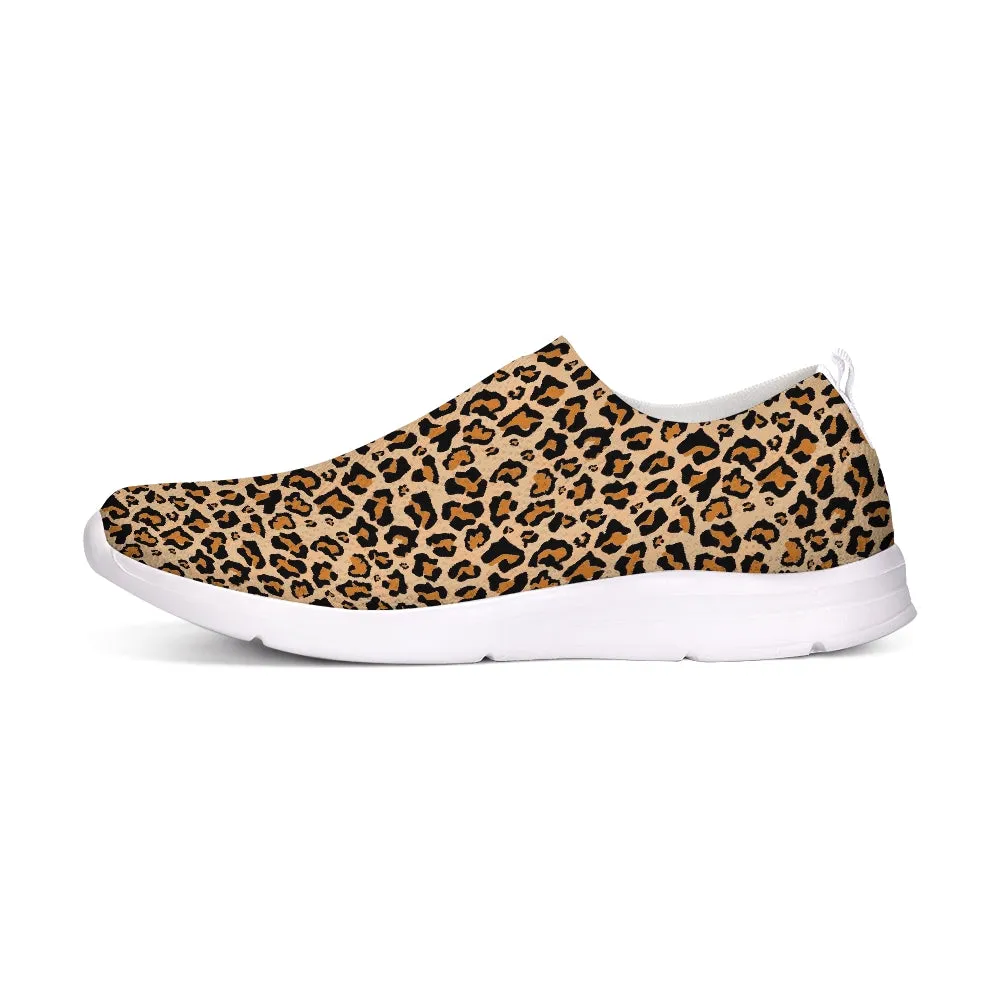 Leopard Print Slip On Shoes, Breathable Sneaker Canvas Men Women Animal Print Cheetah Custom Design