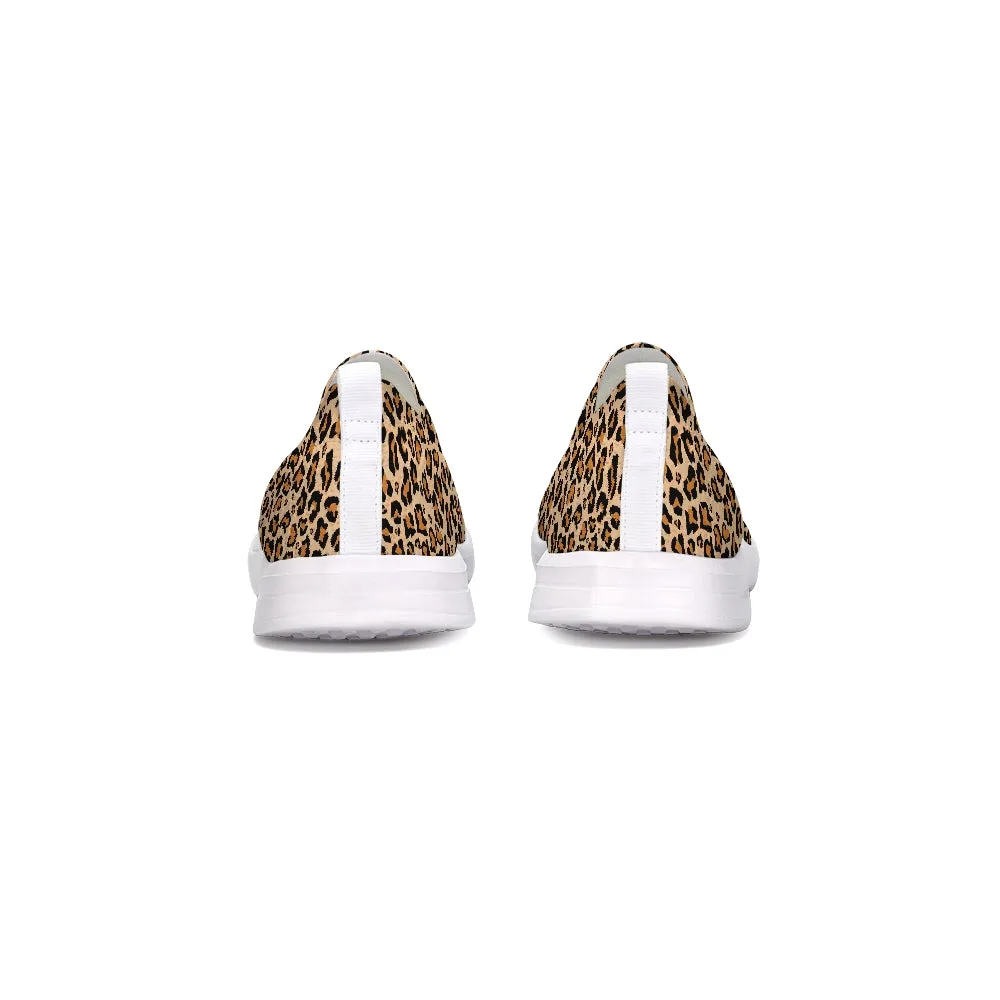 Leopard Print Slip On Shoes, Breathable Sneaker Canvas Men Women Animal Print Cheetah Custom Design