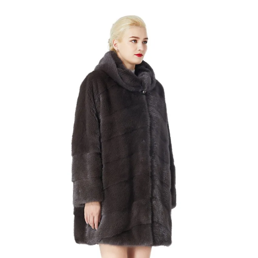 Luxury Comfortable Slim Fit Mink Fur Coat