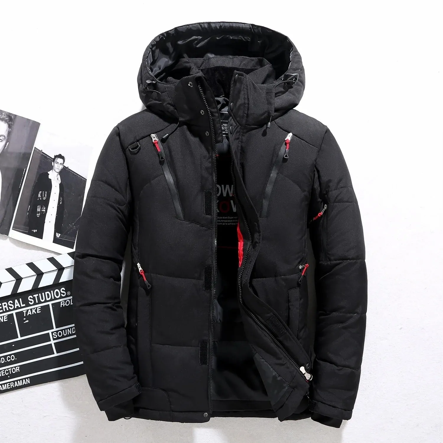 Mens Thick Warm Coat Winter Jacket with Fur Lining and Hood | Ideal for Winter