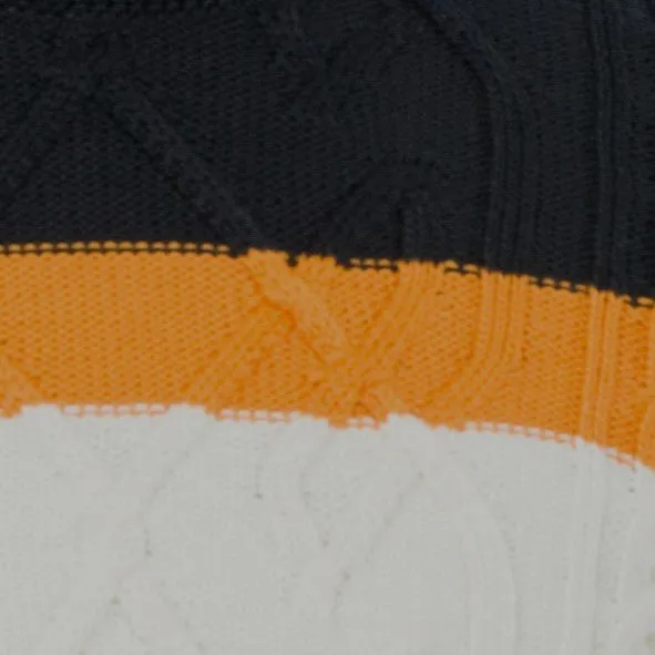 Multicolor Cable Knit Turtleneck