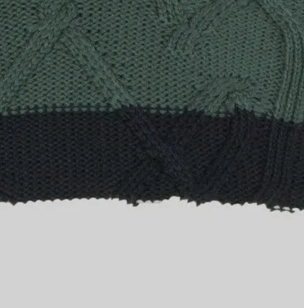Multicolor Cable Knit Turtleneck