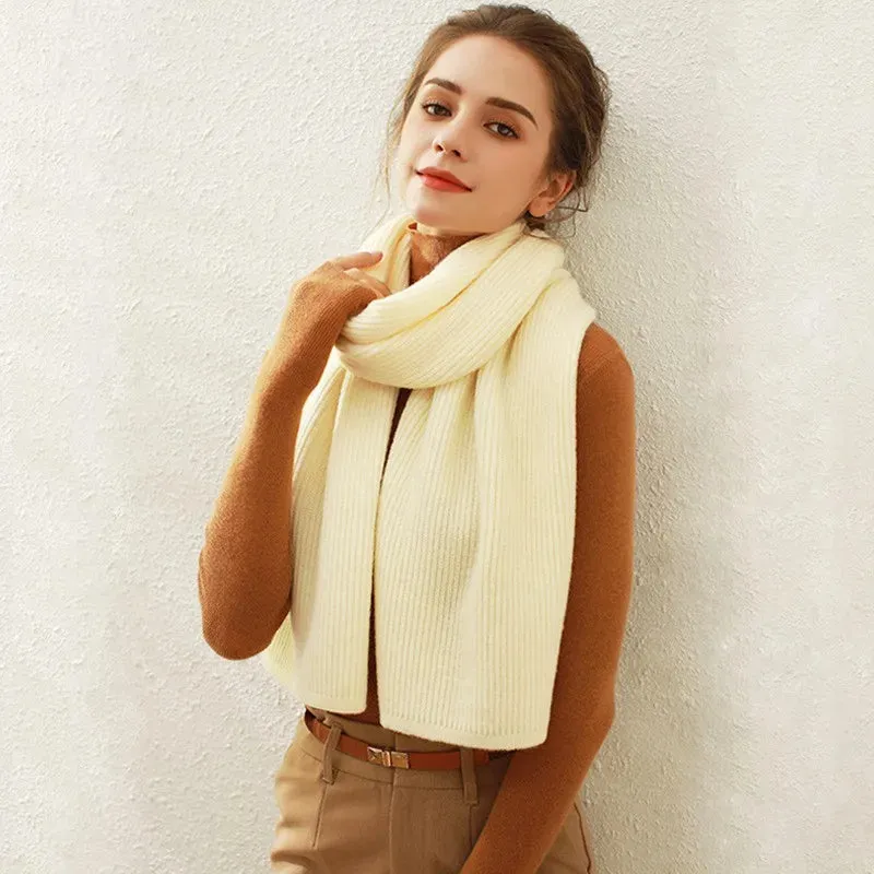 Pure Color Scarves Women Cashmere Scarf Female Autumn Winter Thick Warm Scarf