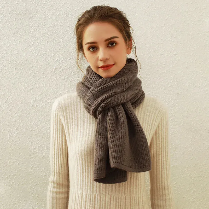 Pure Color Scarves Women Cashmere Scarf Female Autumn Winter Thick Warm Scarf