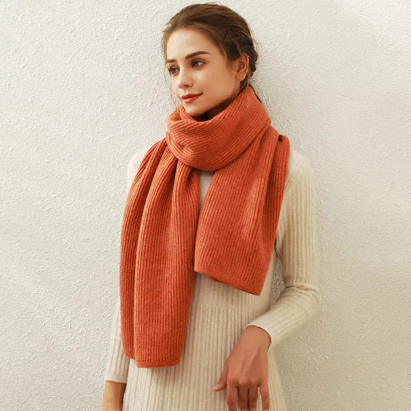 Pure Color Scarves Women Cashmere Scarf Female Autumn Winter Thick Warm Scarf