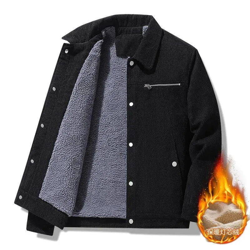 Retro Corduroy Winter Jacket Slim Fit