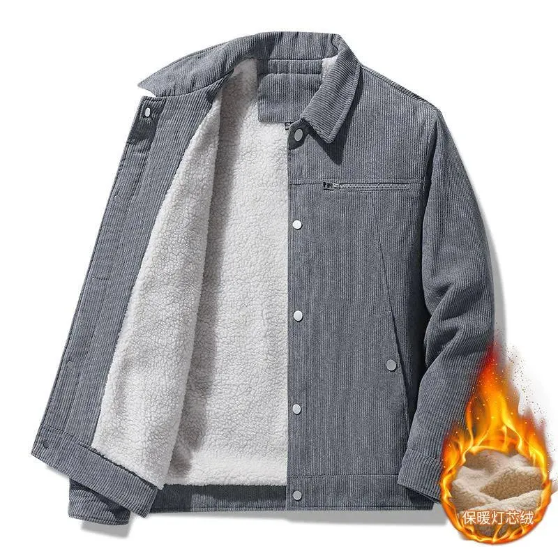 Retro Corduroy Winter Jacket Slim Fit