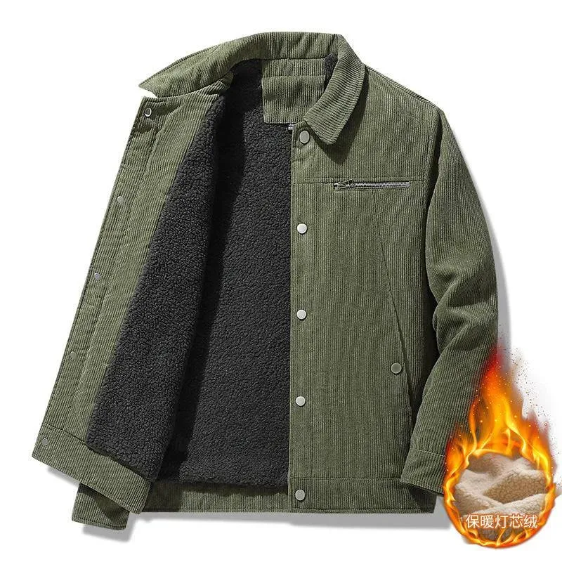 Retro Corduroy Winter Jacket Slim Fit