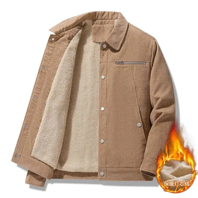 Retro Corduroy Winter Jacket Slim Fit
