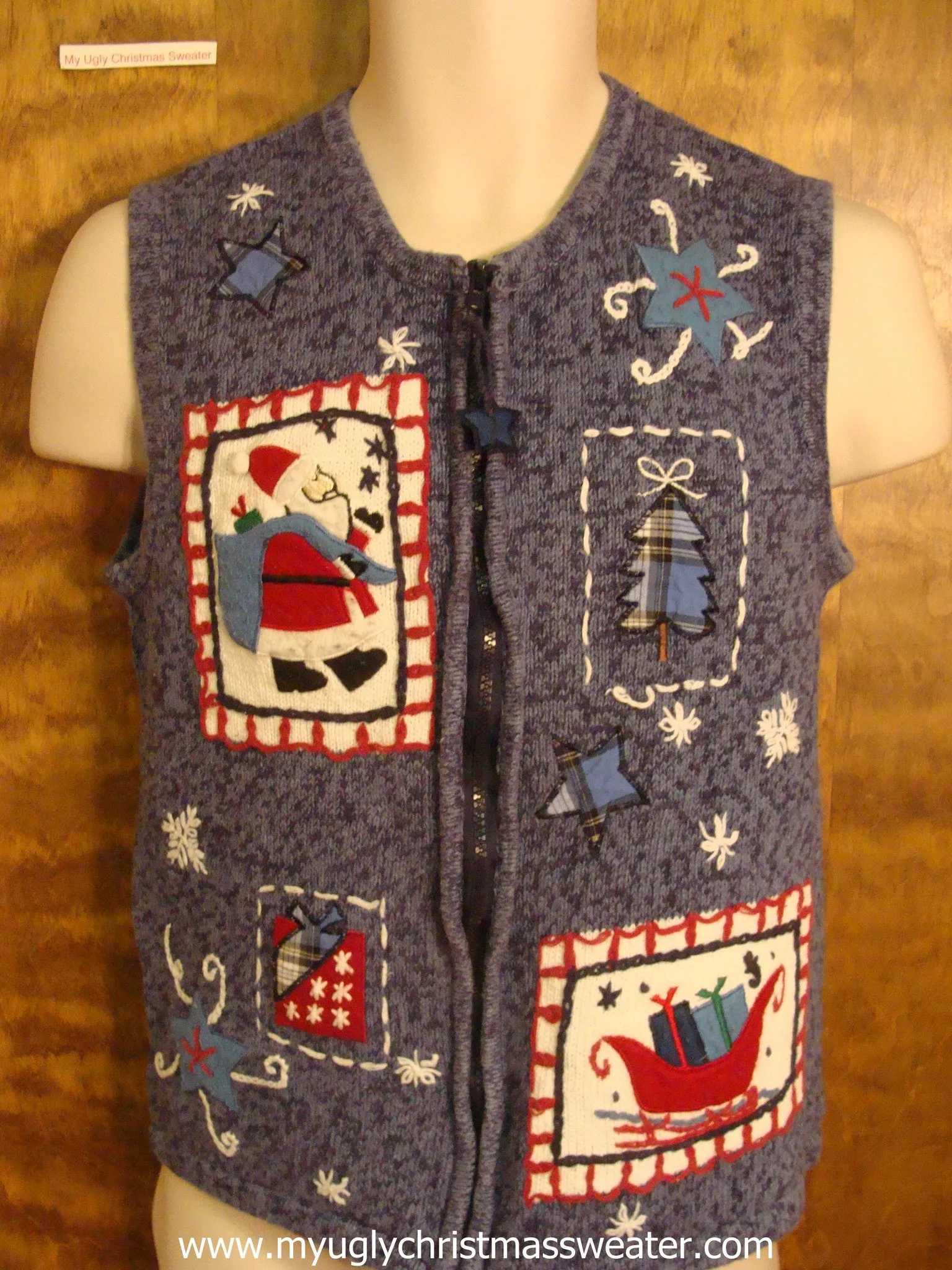 Santa with Presents Ugly Christmas Sweater Vest