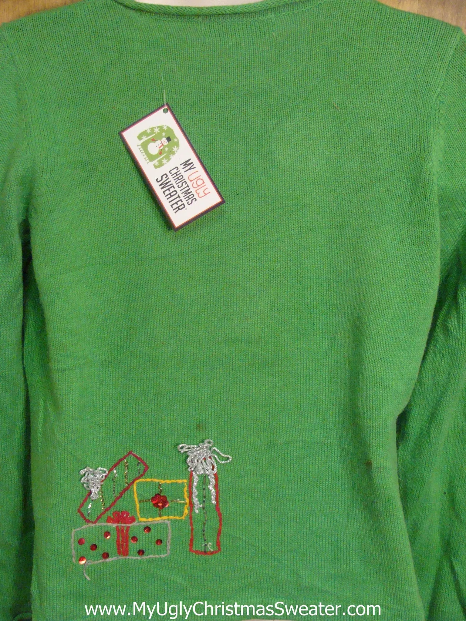 Santa Wrapped in Scarf Tacky Xmas Party Sweater