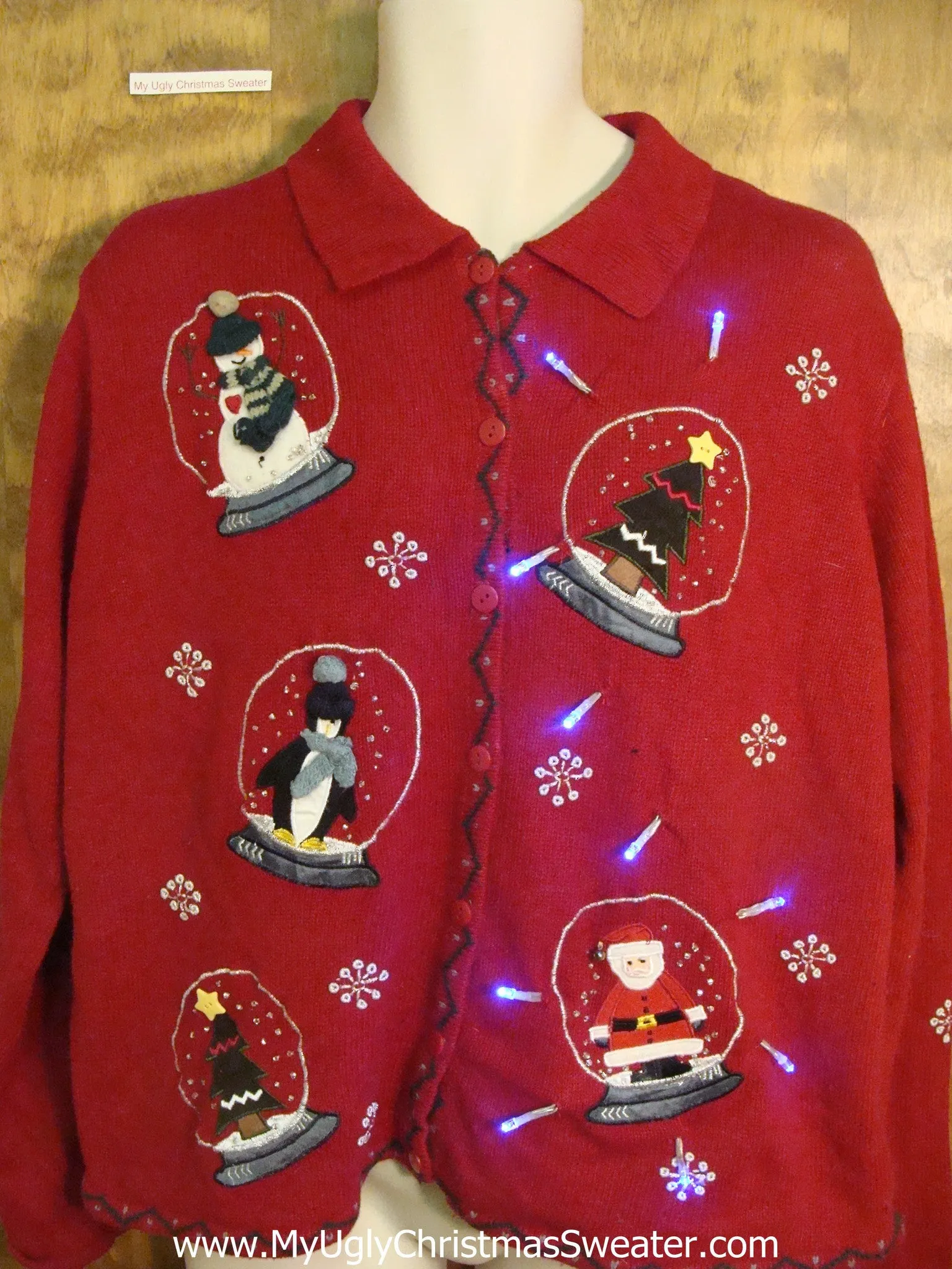 Snowglobe Themed Light Up Ugly Xmas Sweater