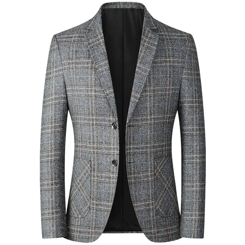 Stylish Checked Blazer for Men Casual Business In Spring and Autumn Men Blazer Trajes De Boda Para Hombre Completos - S4807271