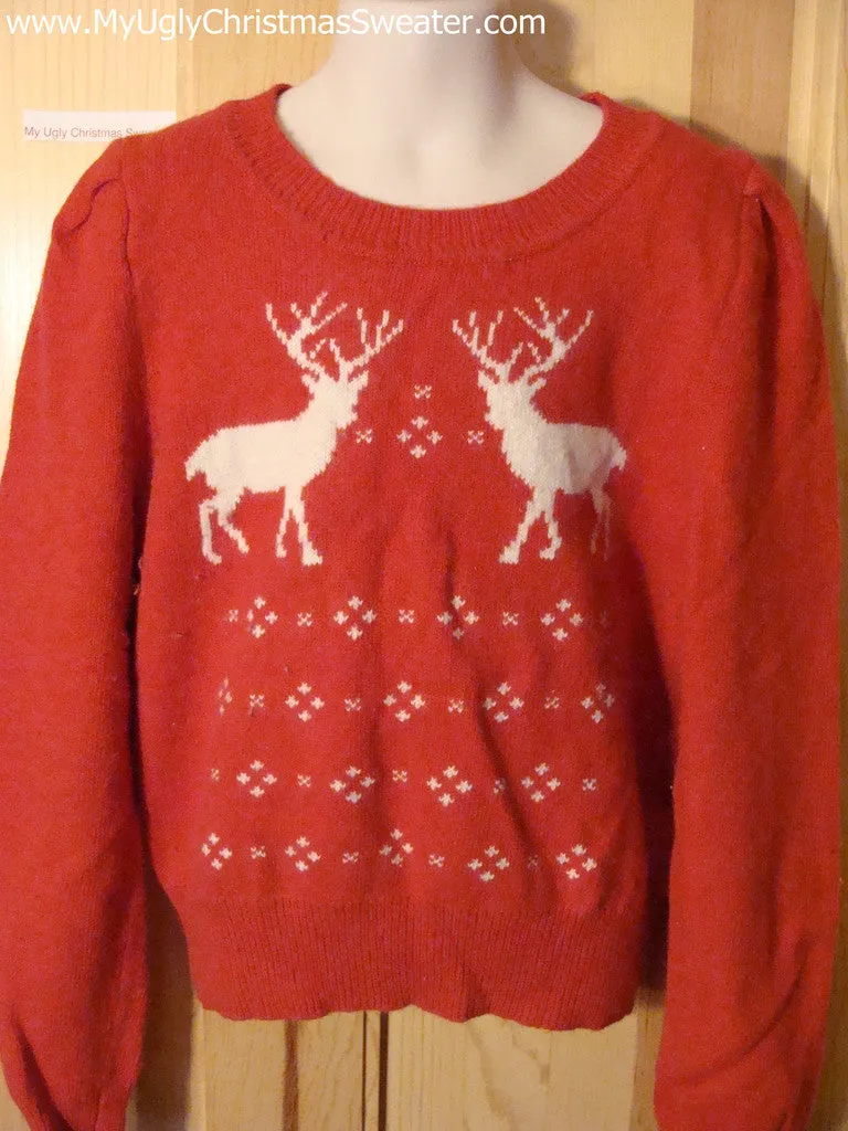 Ugly Christmas Sweater Party Vintage Reindeer Child Sweater (v18)