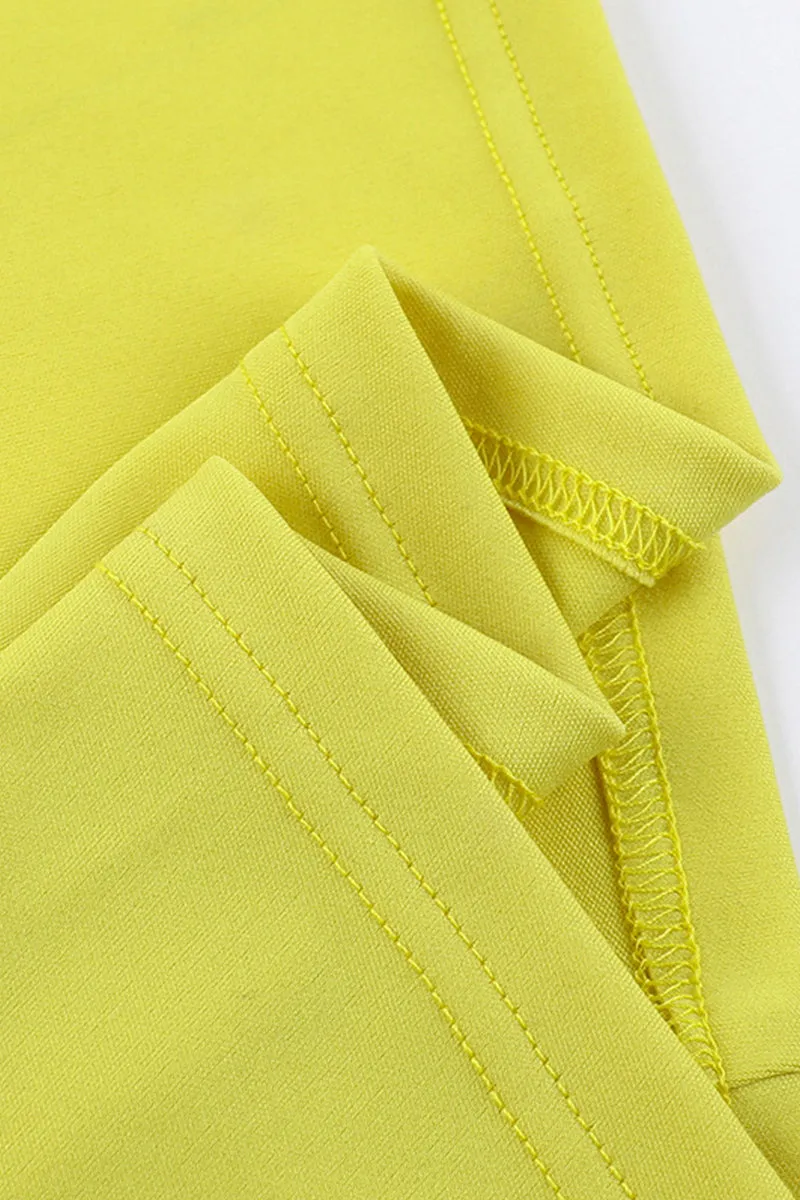 V Neck Sleeveless Fake Pockets Bodycon Mini Dress