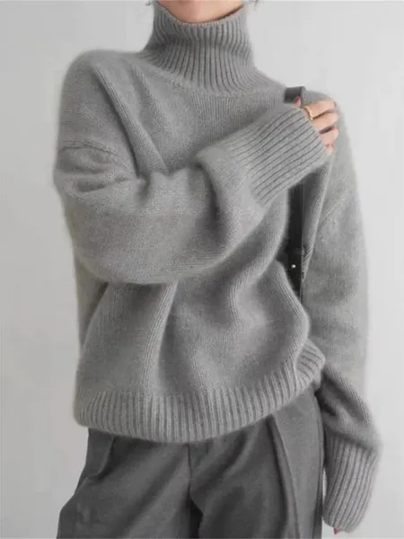 Women's Casual Soft Knitted Turtleneck Jumper | Ideal for Autumn/Winter