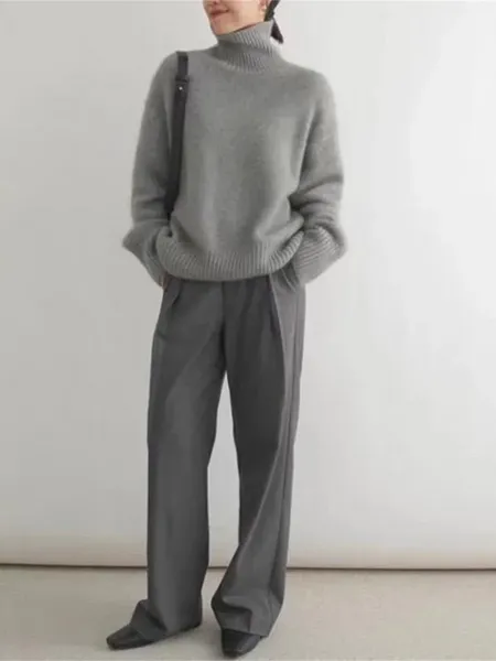 Women's Casual Soft Knitted Turtleneck Jumper | Ideal for Autumn/Winter
