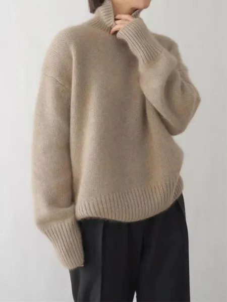 Women's Casual Soft Knitted Turtleneck Jumper | Ideal for Autumn/Winter