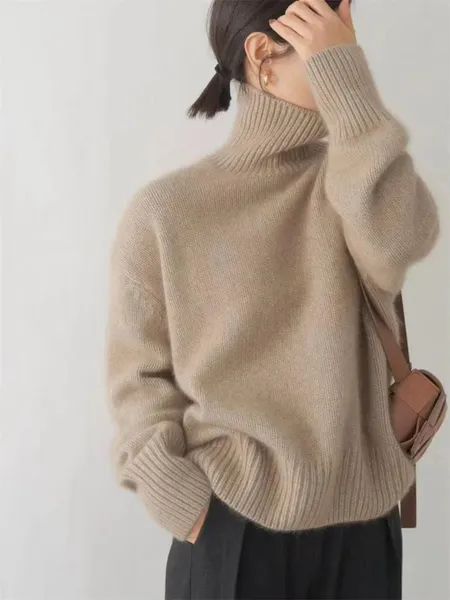 Women's Casual Soft Knitted Turtleneck Jumper | Ideal for Autumn/Winter