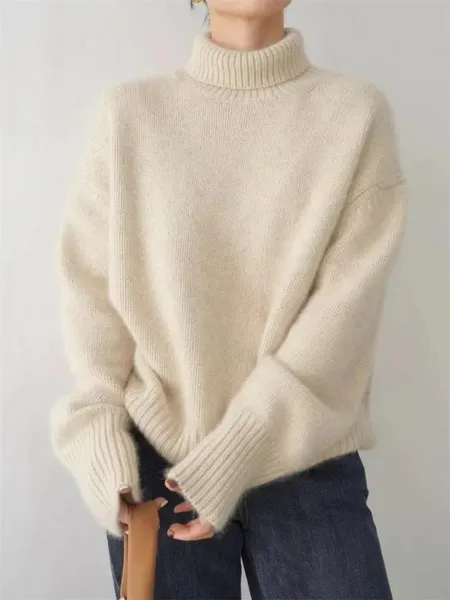 Women's Casual Soft Knitted Turtleneck Jumper | Ideal for Autumn/Winter