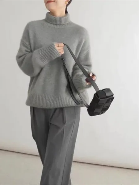Women's Casual Soft Knitted Turtleneck Jumper | Ideal for Autumn/Winter