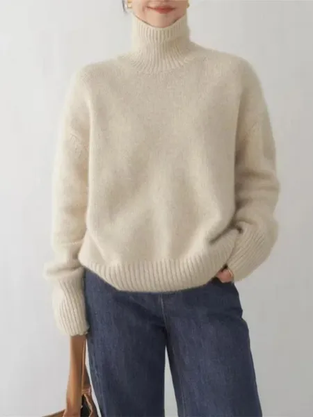 Women's Casual Soft Knitted Turtleneck Jumper | Ideal for Autumn/Winter