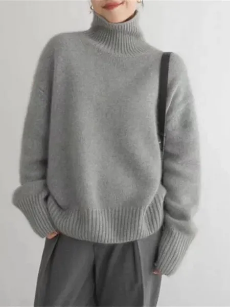 Women's Casual Soft Knitted Turtleneck Jumper | Ideal for Autumn/Winter