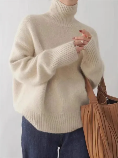 Women's Casual Soft Knitted Turtleneck Jumper | Ideal for Autumn/Winter