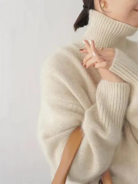 Women's Casual Soft Knitted Turtleneck Jumper | Ideal for Autumn/Winter