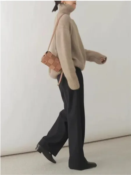Women's Casual Soft Knitted Turtleneck Jumper | Ideal for Autumn/Winter