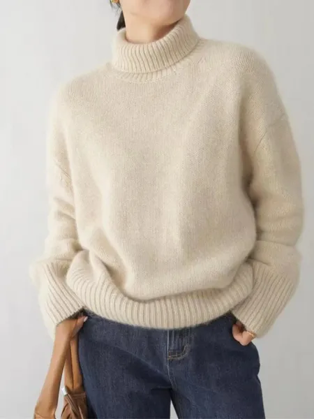 Women's Casual Soft Knitted Turtleneck Jumper | Ideal for Autumn/Winter