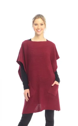 Womens Fall Winter Button Sweater Front Pockets Cape Wrap Poncho