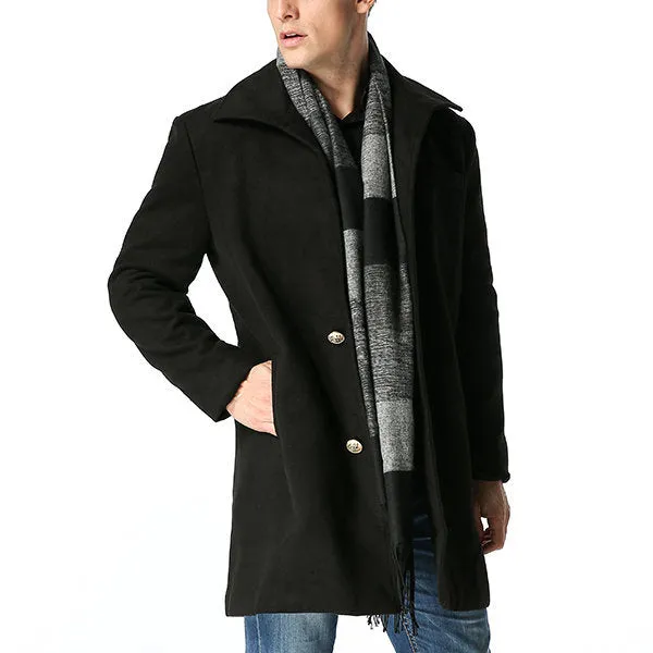 Woolen Mid-long Trench Coat