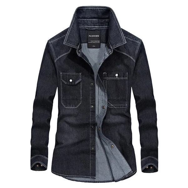 Work Chest Pockets Denim Shits